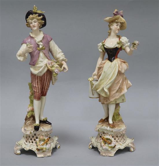 A pair of German porcelain figurines